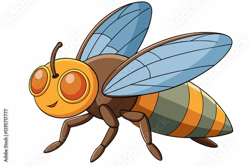 vector illustration of cartoon fly