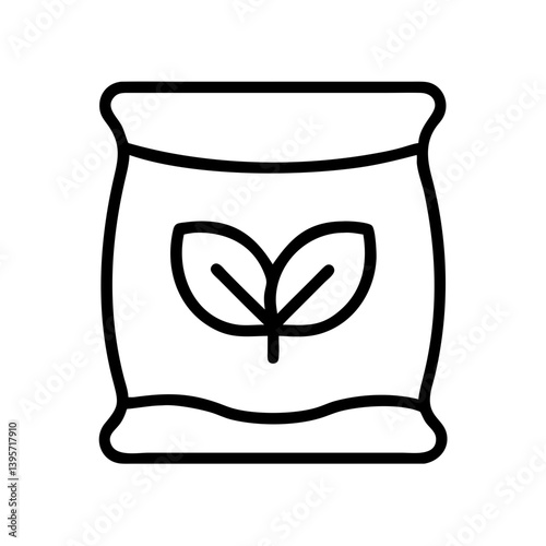 Fertilizer bag icon vector illustration of plant food and soil enrichment symbol