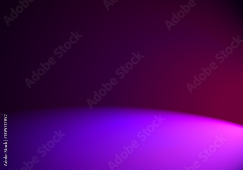 Superficie curvada azul, morada y violeta sobre fondo negro. Espectro azu, morado y violeta