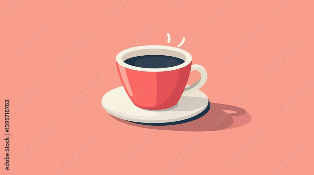 Obraz premium Simple Coffee Cup Illustration (2)