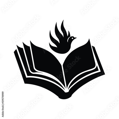 Open Bible with Dove and Flames Concept Art
