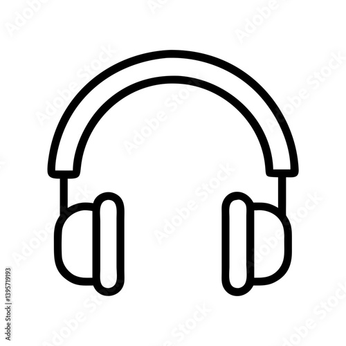 Headphones vector icon for music listening dj and audio equipment accessories outline