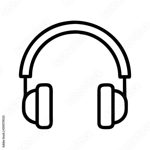 Headphones vector icon illustration for music audio listening and sound design needs