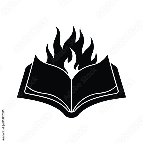 Spiritual Flames Emerge from Open Holy Bible