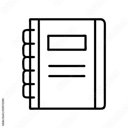 Notebook vector icon for notes diary journal sketchpad and personal organizer use