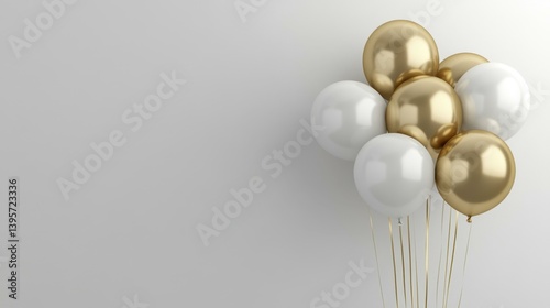 Wallpaper Mural Gold white balloons bunch festive celebration party decoration event occasion Torontodigital.ca