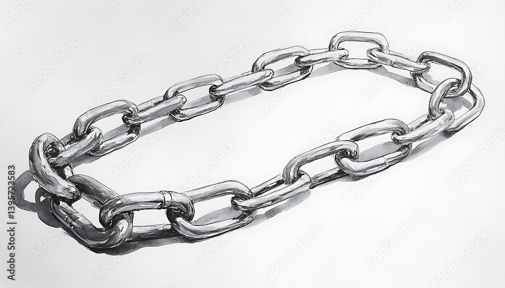 Obraz premium Chain Drawing on White