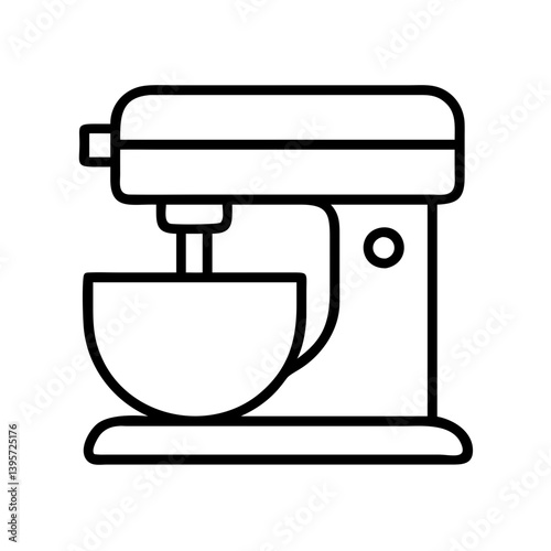 Outline kitchen stand mixer appliance for baking and cooking preparation tool icon