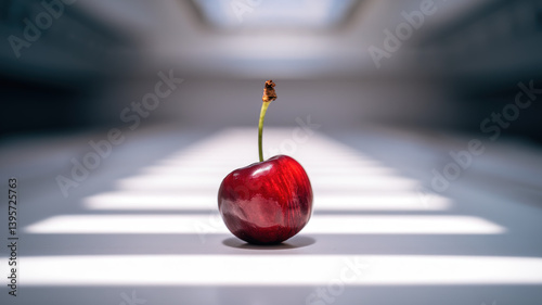 Ripe cherry in vibrant red, showcasing natural beauty and simplicity.