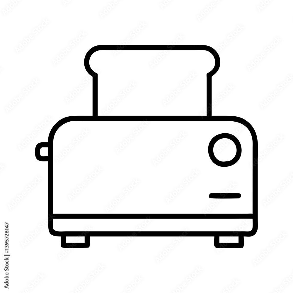 Toaster appliance for breakfast kitchen bread slice toast maker kitchenware outline Toaster appliance for breakfast kitchen bread slice toast maker kitchenware outline