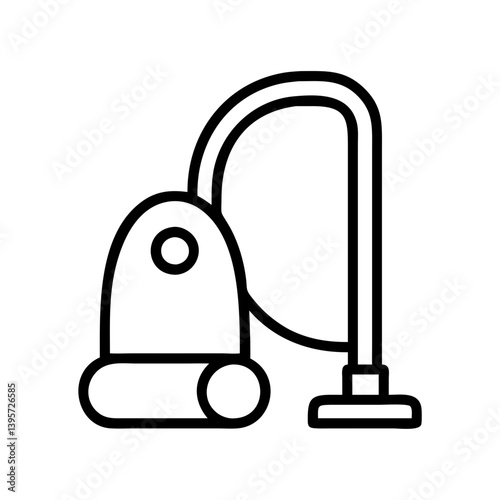 Vacuum cleaner outline icon for home cleaning appliance and domestic housework tool