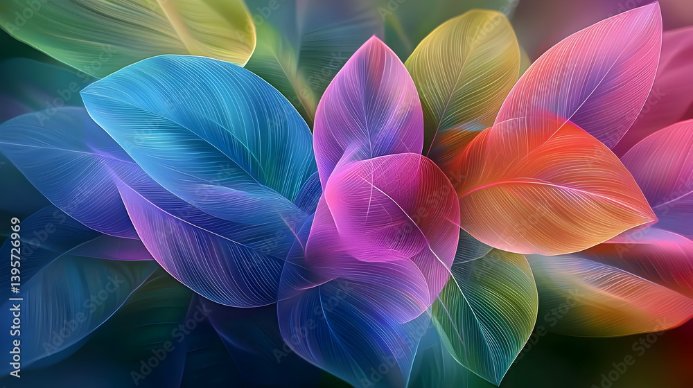 Abstract Colorful Leaf Design