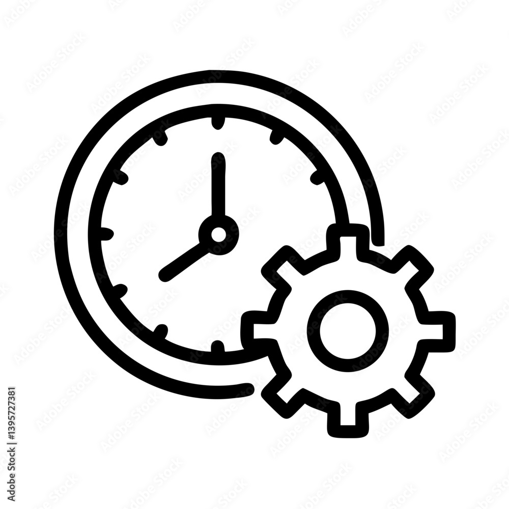 Clock Gear Settings Icon Design Clock Gear Settings Icon Design