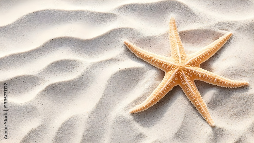 A starfish resting on sandy beach, with gentle waves creating patterns in the sand around it. Concept Starfish on Beach, Sandy Shore Details, Gentle Wave Patterns, Coastal Serenity, Nature's Artistry A starfish resting on sandy beach, with gentle waves creating patterns in the sand around it. Concept Starfish on Beach, Sandy Shore Details, Gentle Wave Patterns, Coastal Serenity, Nature's Artistry
