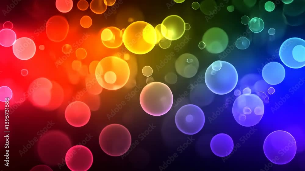 Bunte Lichtkreise auf dunklem Hintergrund