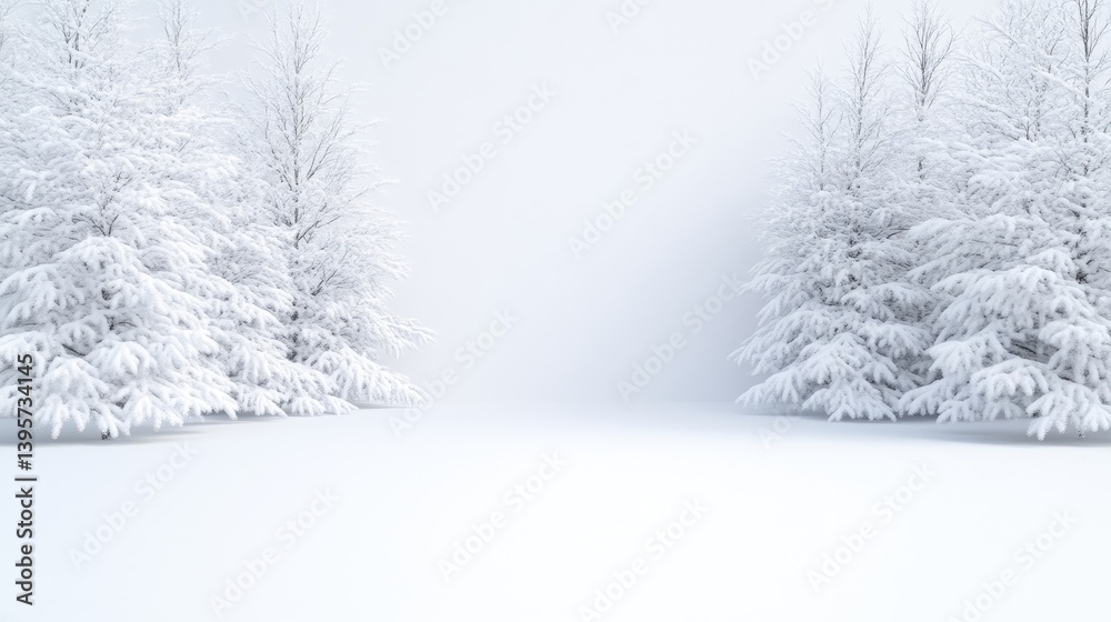 Fototapeta premium Snowy Forest Scene