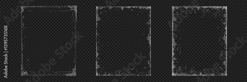 Wallpaper Mural Grunge frames for photo. Set of grunge frames on a transparent background. Realistic vector illustration Torontodigital.ca