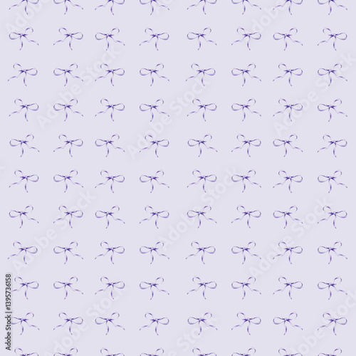 Pattern with bows on a violet background.