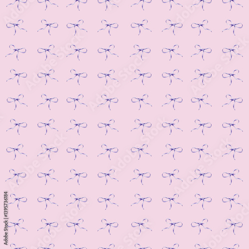 Pattern with bows on a pink background.