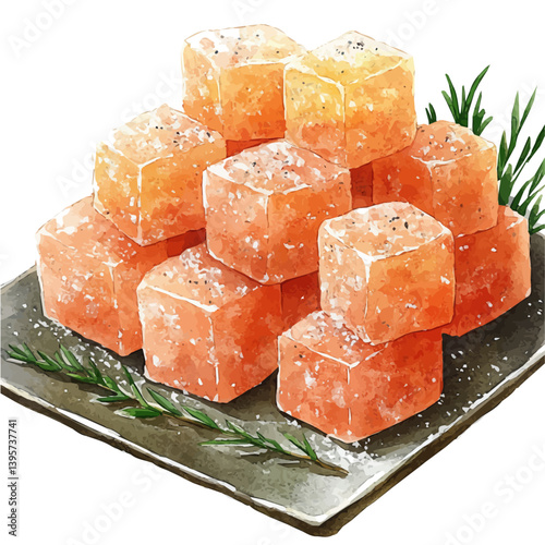 Gajar Ka Halwa, watercolor illustration, isolated on a white background.

