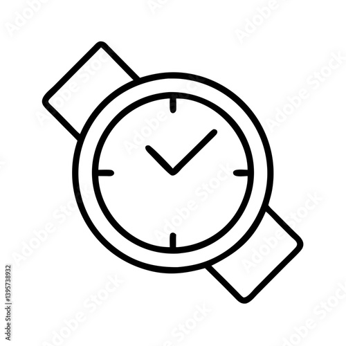 Wristwatch time clock icon vector illustration watch accessory fashion timepiece style