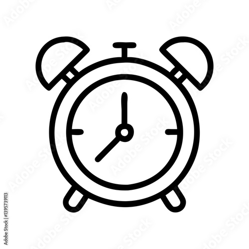 Alarm clock vector icon illustration time management and wake up reminder symbol