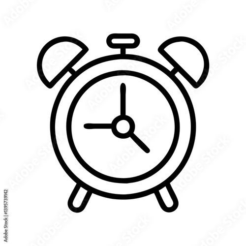 Alarm clock vector icon illustration wake up time reminder deadline symbol alarm