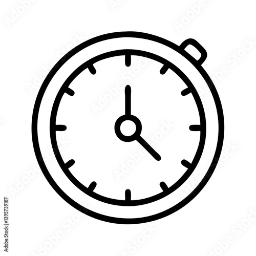 Outline stopwatch icon vector image for time management and productivity concept