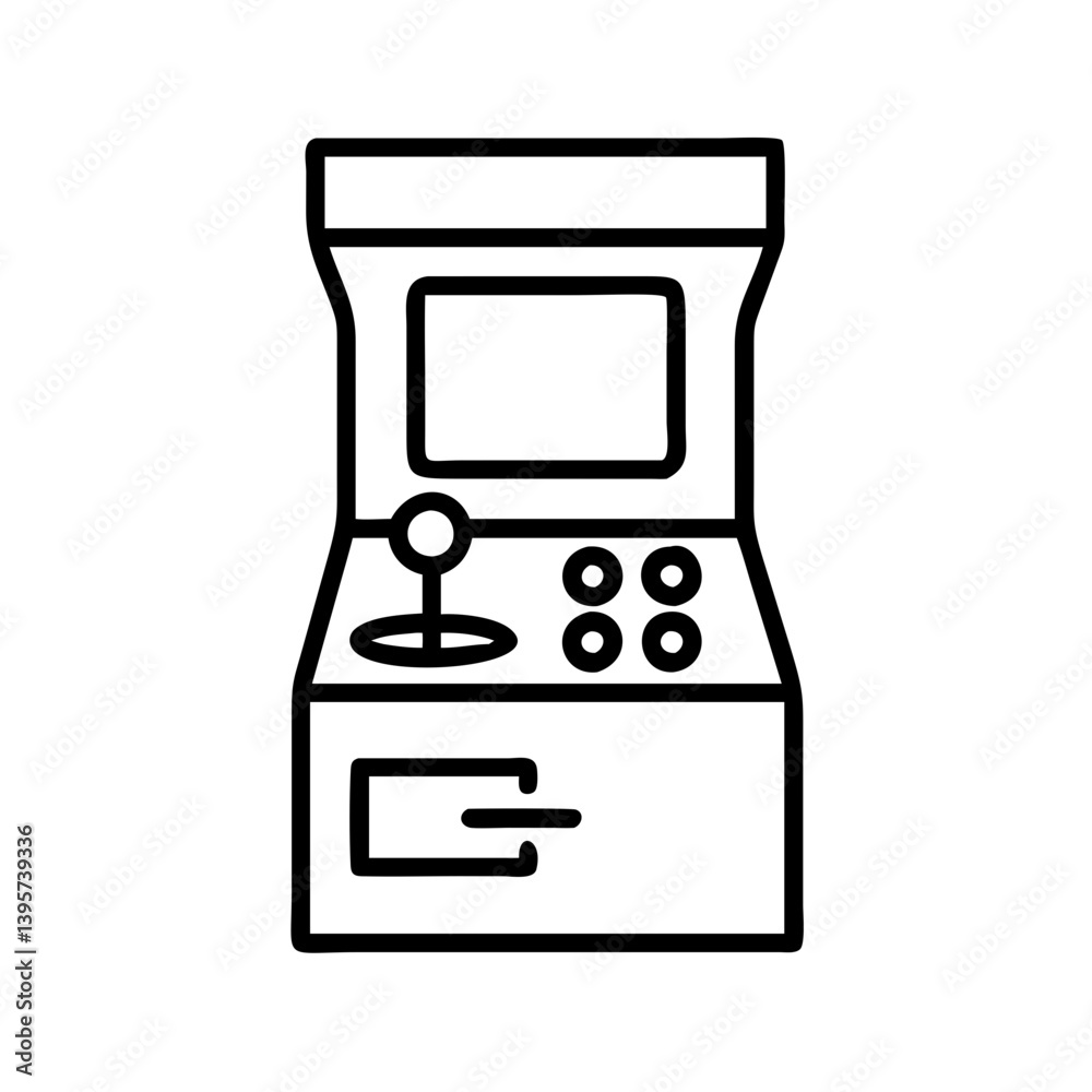 Arcade game machine vector illustration for retro gaming and entertainment design Arcade game machine vector illustration for retro gaming and entertainment design