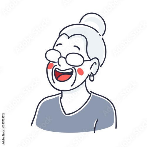 Smiling elderly woman in glasses