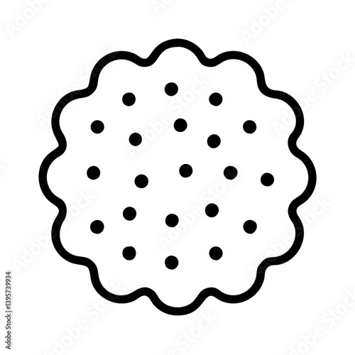 Isolated round cookie cracker vector illustration food snack treat dessert bakery