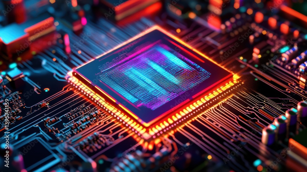 Holographic Quantum Processor Glowing with Swirling Holographic Quantum Processor Glowing with Swirling
