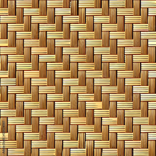 Realistic Bamboo Weaving Texture Seamless Pattern
