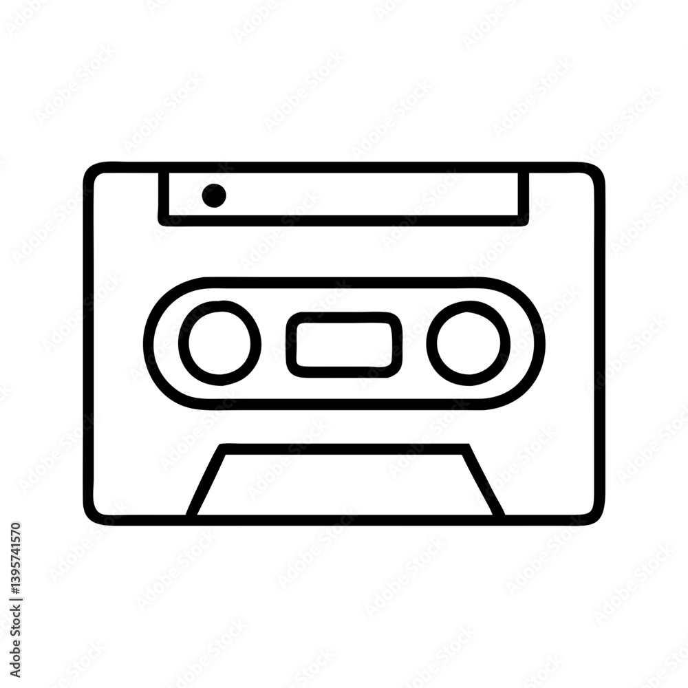 Cassette tape vector icon illustration for music audio retro vintage design art