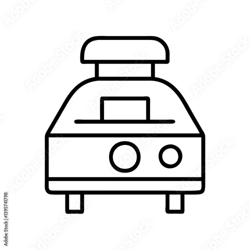 Outline icon of a kitchen appliance juicer for healthy lifestyle and nutrition