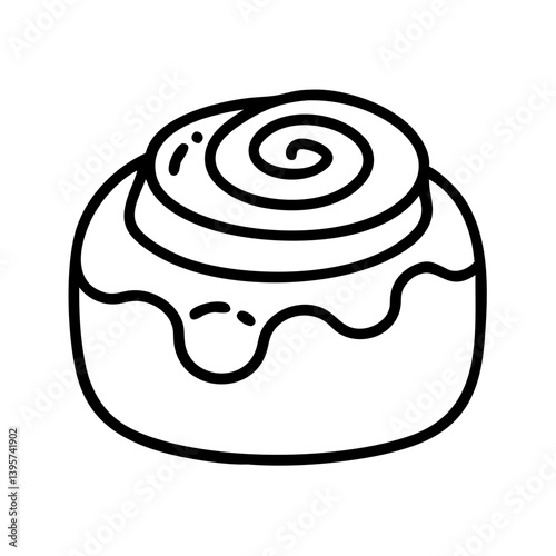 Delicious cinnamon roll pastry sweet treat bakery item breakfast food dessert icon