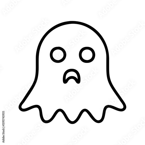 Ghost outline vector halloween spooky boo scary silhouette ghostly apparition