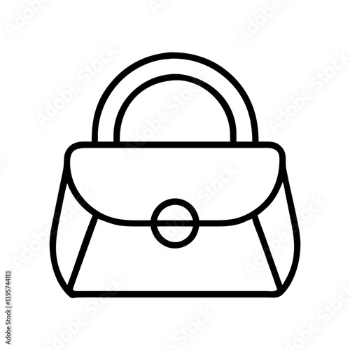 Purse handbag vector icon fashion accessory stylish bag outline drawing design