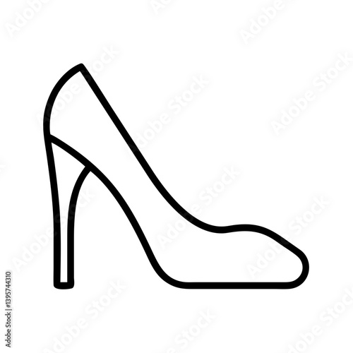 Elegant high heel shoe outline vector illustration for fashion and style design