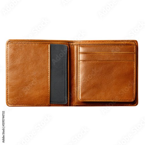 Elegant leather wallet mockup on for stylish presentation flat lay view product photography