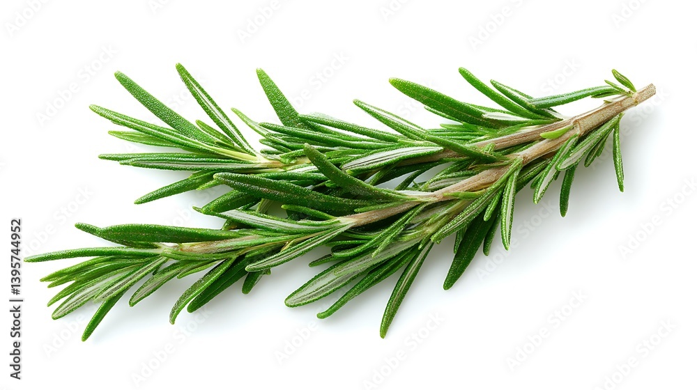 Fototapeta premium Herbal rosemary cutout on white for creative overlays 