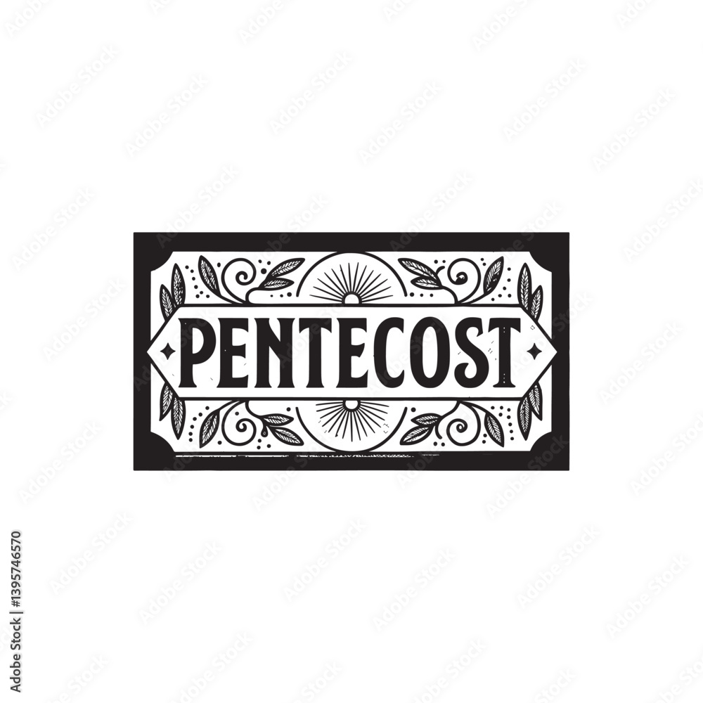 Fototapeta premium Pentecost-font-design-with-rectangle-silhouette style