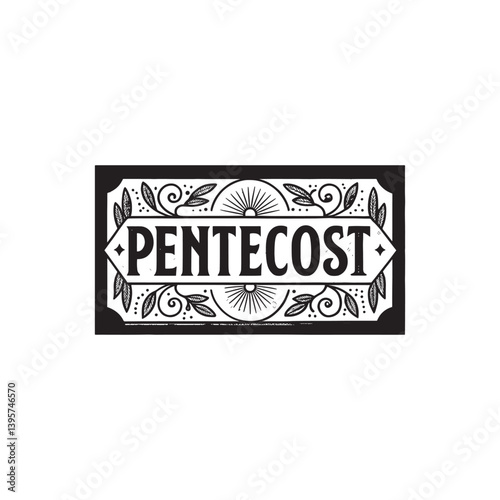Pentecost-font-design-with-rectangle-silhouette style