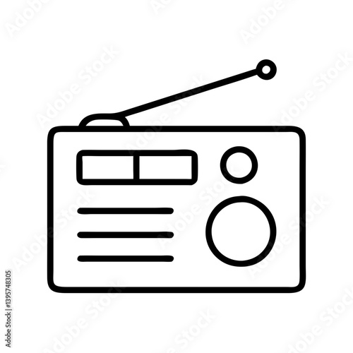 Vintage radio receiver vector icon illustration for broadcast and communication use