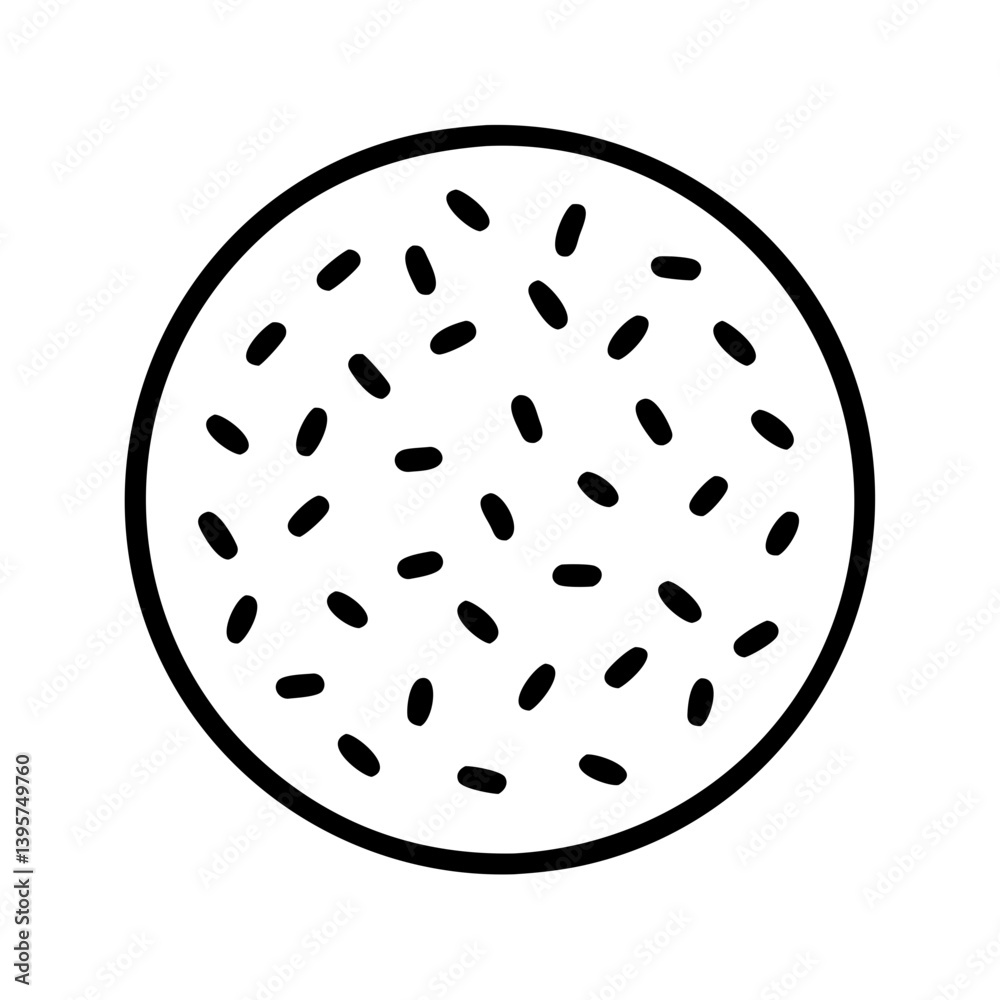Obraz premium Round cookie with sprinkles vector illustration bakery dessert sweet treat icon