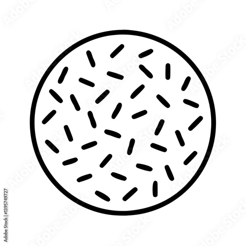 Black and white cookie with sprinkles vector illustration dessert pastry food