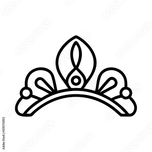 Elegant princess crown tiara vector design for wedding and beauty related projects