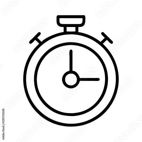 Stopwatch timer icon vector illustration outline design for time tracking and sport