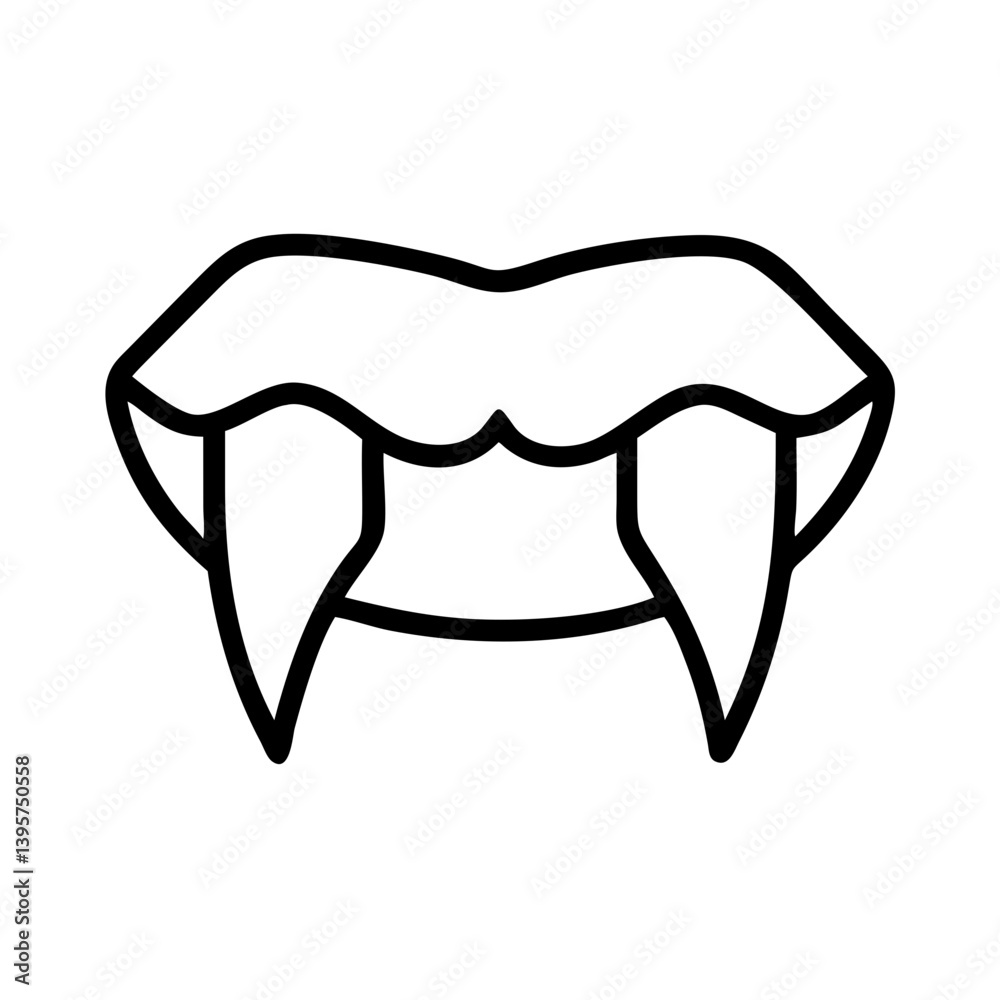 Vampire fangs vector illustration for halloween costume party and scary designs Vampire fangs vector illustration for halloween costume party and scary designs
