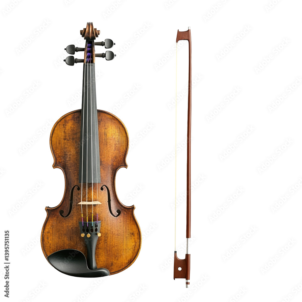 Fototapeta premium Classical Violin Bow on transparent background